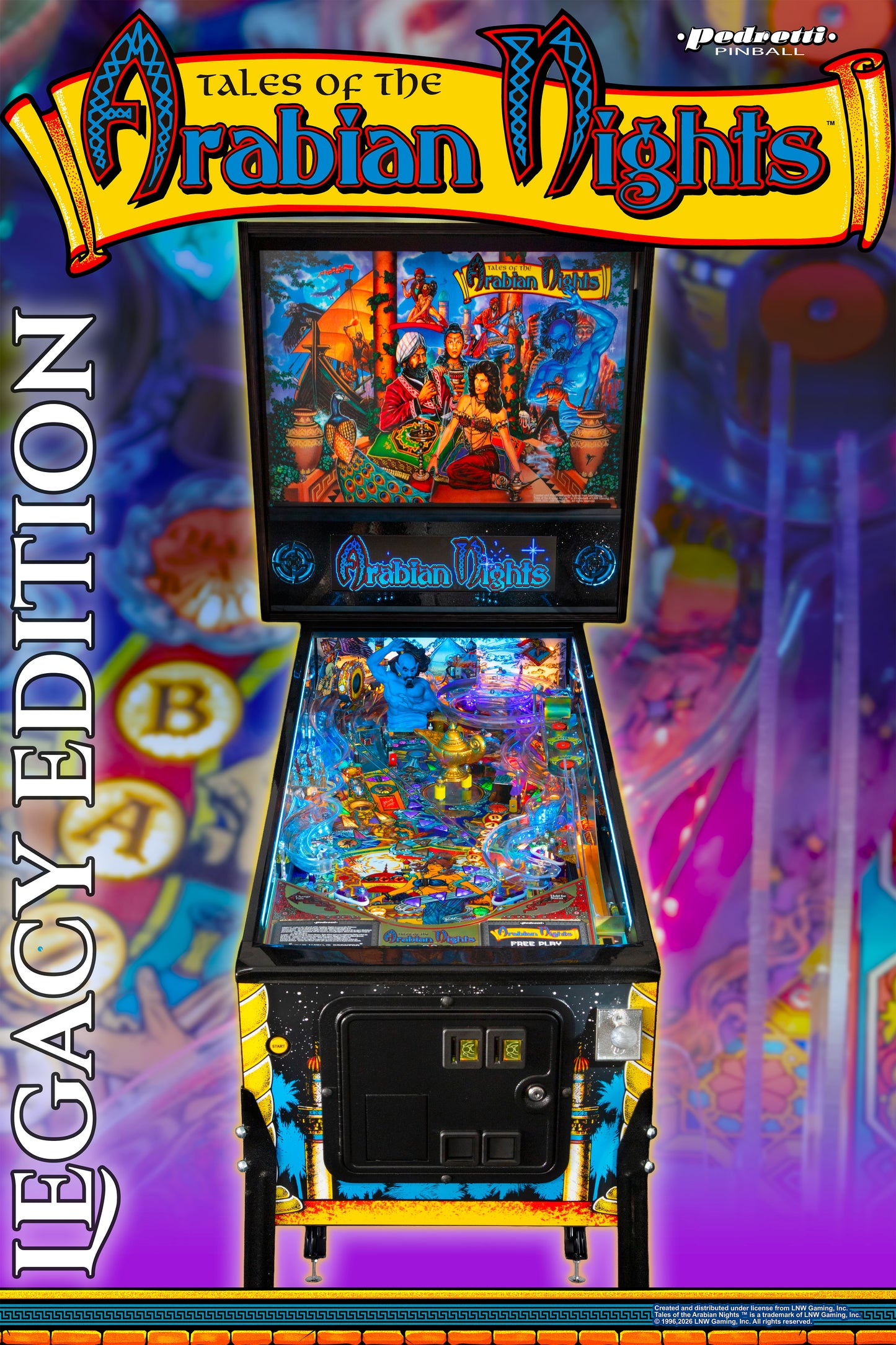 Tales Of The Arabian Nights (TOTAN) Remake Pinball Machine By Pedretti Pinball - Legacy Edition